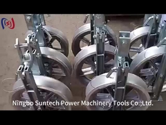 Neoprene রেখাযুক্ত 40KN অ্যালুমিনিয়াম তারের দড়ি কন্ডাক্টর পুলি ব্লক