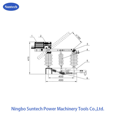 GB3804 3 ফেজ এসি 12KV আউটডোর ভ্যাকুয়াম লোড ব্রেক বিচ্ছিন্ন সুইচ