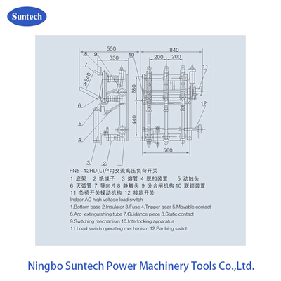 IEC420 GB3804 লাইটওয়েট ইন্ডোর 12KV লোড ব্রেক সুইচ