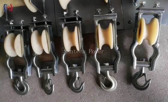 ওভারহেড লাইন স্থাপনের জন্য ৫-২০KN রেট করা লোড এবং ২.১-৩.৪ কেজি ওজনের বসার এবং ঝুলন্ত ধরনের ডুয়াল-ইউজ স্ট্রিংগিং ব্লক