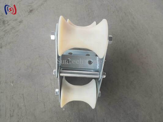 পেশাদার 10-20KN নামমাত্র লোড ক্যাবল পিথহেড রোলার ম্যানহোল প্রবেশ সুরক্ষার জন্য ক্ষয় প্রতিরোধী টেকসই পলিথিলিন নির্মাণের সাথে