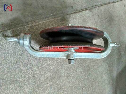 10-40KN নামমাত্র লোড এবং ট্রান্সমিশন লাইনে নিরাপদ নোঙ্গর জন্য অ্যালুমিনিয়াম sheave সঙ্গে পেশাদারী হোল ডাউন তারের ব্লক