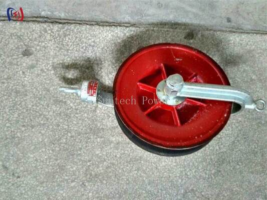 10-40KN নামমাত্র লোড এবং ট্রান্সমিশন লাইনে নিরাপদ নোঙ্গর জন্য অ্যালুমিনিয়াম sheave সঙ্গে পেশাদারী হোল ডাউন তারের ব্লক