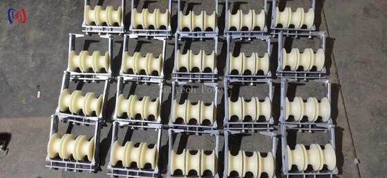 5 কেএন নামমাত্র লোডের সাথে বান্ডেল কন্ডাক্টর ইনস্টলেশনের জন্য ভারী দায়িত্ব তিন স্কেভ স্ট্রিংিং ব্লক