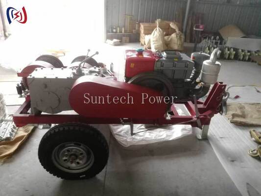 পেশাদার 6.3-9KW ডাবল ড্রাম উইঞ্চ 2000-3600RPM গতির সাথে পাওয়ার লাইন কাজের জন্য একযোগে তারের টান এবং টান