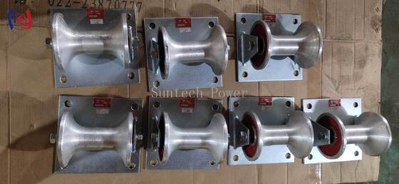 150-160 মিমি ভূগর্ভস্থ তারের ইনস্টলেশনের জন্য পেশাদার 5 কেএন রেটড লোড ক্যাবল গ্রাউন্ড রোলার কাস্টিং অ্যালুমিনিয়াম ক্যারিয়ার সহ