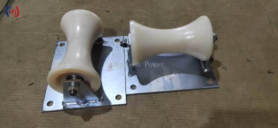 150-160 মিমি ভূগর্ভস্থ তারের ইনস্টলেশনের জন্য পেশাদার 5 কেএন রেটড লোড ক্যাবল গ্রাউন্ড রোলার কাস্টিং অ্যালুমিনিয়াম ক্যারিয়ার সহ