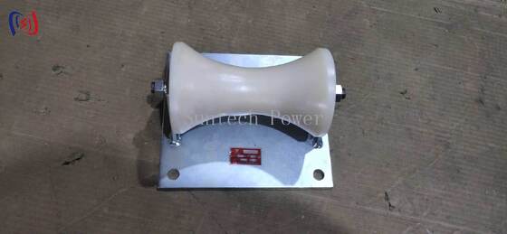 150-160 মিমি ভূগর্ভস্থ তারের ইনস্টলেশনের জন্য পেশাদার 5 কেএন রেটড লোড ক্যাবল গ্রাউন্ড রোলার কাস্টিং অ্যালুমিনিয়াম ক্যারিয়ার সহ