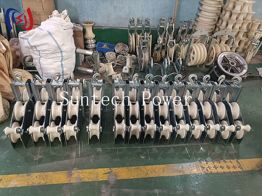 OPGW স্ট্রিং ব্লক 10KN নামমাত্র লোড সহ R570 ফাইবার অপটিক ক্যাবল ইনস্টলেশনের জন্য বাঁক ব্যাসার্ধ