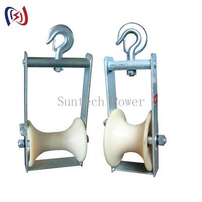 120x130mm Sheave আকার এবং ABC Bunched কন্ডাক্টর জন্য 5KN নামমাত্র লোড সঙ্গে এয়ার ক্যাবল স্ট্রিংিং ব্লক