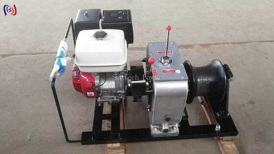 8T Tractive Force 13HP Diesel Engine Belt Drive Power Winch Cable Winch Puller for Heavy Duty Lifting