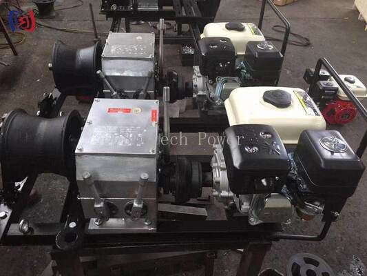 5T Tractive Force 9HP Gasoline Engine Shaft Drive Power Winch Cable Winch Puller for Heavy Lifting