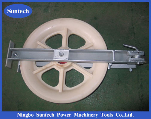 508mm 40KN একক নাইলন ওয়্যার পুলিং ব্লক কন্ডাক্টর স্ট্রিংিং ব্লক