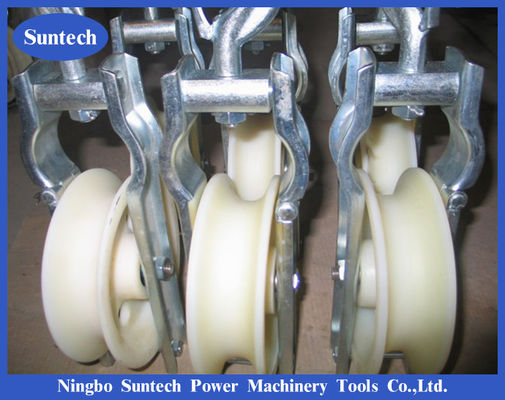 কন্ডাক্টরের জন্য নাইলন শেভ 120x30mm 5KN একক চাকার স্ট্রিংিং ব্লক
