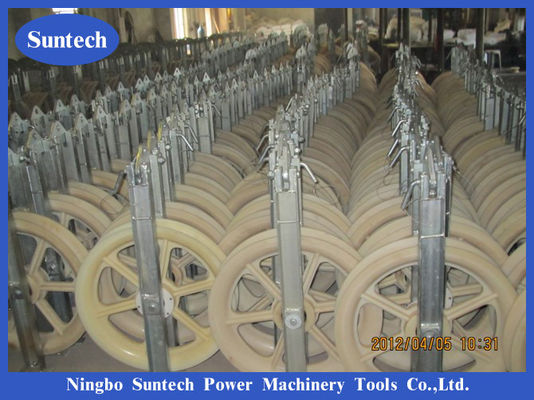 400x80mm উচ্চ শক্তি কন্ডাক্টর তারের স্ট্রিংিং পুলি ব্লক