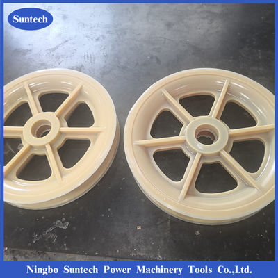 বিয়ারিং সহ 508x100mm MC নাইলন পুলি হুইলস কন্ডাক্টর স্ট্রিংিং ব্লক