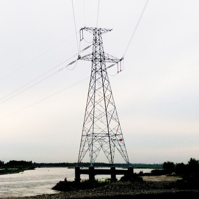 132kv ট্রান্সমিশন লাইন Galvanized ইস্পাত জাল টাওয়ার