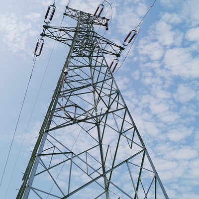 132kv ট্রান্সমিশন লাইন Galvanized ইস্পাত জাল টাওয়ার