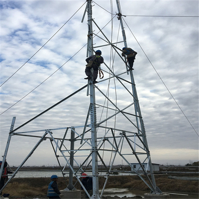 110kV 132kV বৈদ্যুতিক শক্তি ট্রান্সমিশন জন্য রাগ ইস্পাত জাল পাইলন