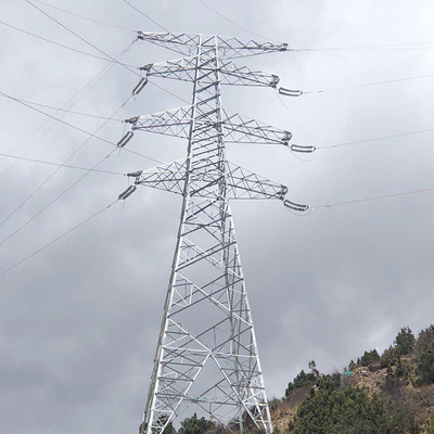 110kV 132kV বৈদ্যুতিক শক্তি ট্রান্সমিশন জন্য রাগ ইস্পাত জাল পাইলন