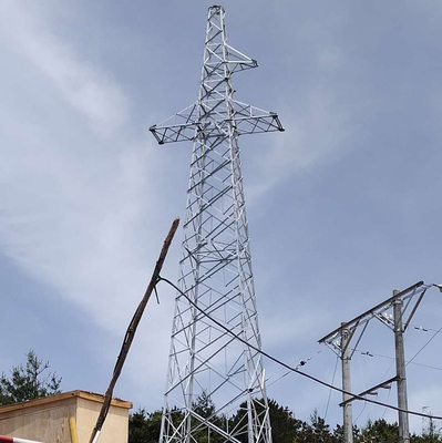 110kV 132kV 4 পায়ের কৌণিক ইস্পাত সেলুলার ট্রান্সমিশন টাওয়ার
