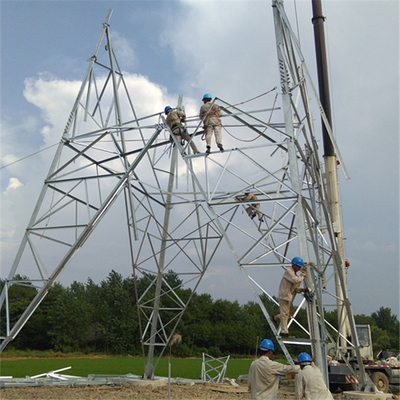 অ্যাঙ্গেল স্টিল Q355B Q255B 110KV ল্যাটিস ট্রান্সমিশন টাওয়ার
