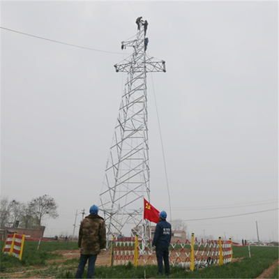 জালি HDG ইস্পাত 33KV ট্রান্সমিশন লাইন টাওয়ার