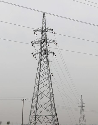 10 - 1000KV HDG অ্যাঙ্গেল স্টিল ডাবল সার্কিট ল্যাটিস ট্রান্সমিশন টাওয়ার