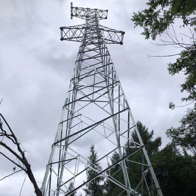 ASTM123 গ্যালভানাইজড 110KV পাওয়ার ডিস্ট্রিবিউশন স্টিল ল্যাটিস টাওয়ার