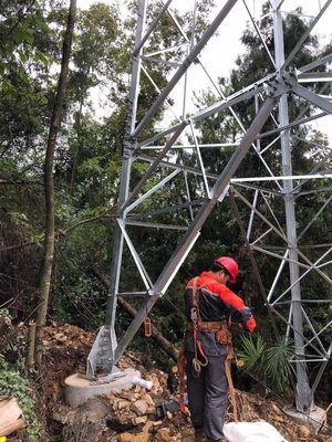 110KV HDG অ্যাঙ্গেল স্টিল পাইলন ট্রান্সমিশন টাওয়ার
