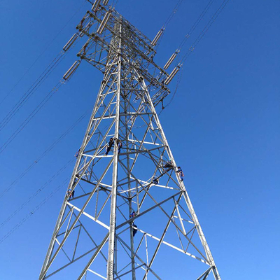 HDG কোণ ইস্পাত 132KV বৈদ্যুতিক ট্রান্সমিশন লাইন টাওয়ার