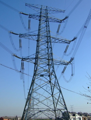10 - 500KV HDG অ্যাঙ্গেল স্টিল ল্যাটিস ট্রান্সমিশন টাওয়ার