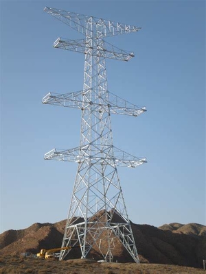 33KV 130KV 500KV ল্যাটিস স্টিল পাওয়ার ট্রান্সমিশন লাইন টাওয়ার