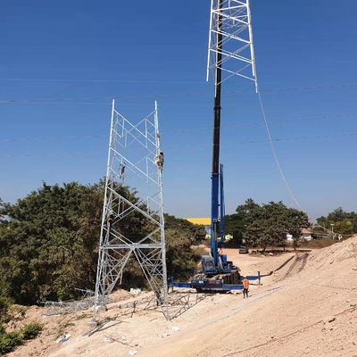 132KV পাওয়ার ট্রান্সমিশন লাইন HDG ল্যাটিস স্টিল টাওয়ার