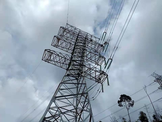 10 - 1000KV বৈদ্যুতিক পাওয়ার ট্রান্সমিশন ল্যাটিস স্টিল টাওয়ার