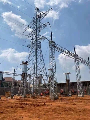 10 - 1000KV বৈদ্যুতিক পাওয়ার ট্রান্সমিশন ল্যাটিস স্টিল টাওয়ার