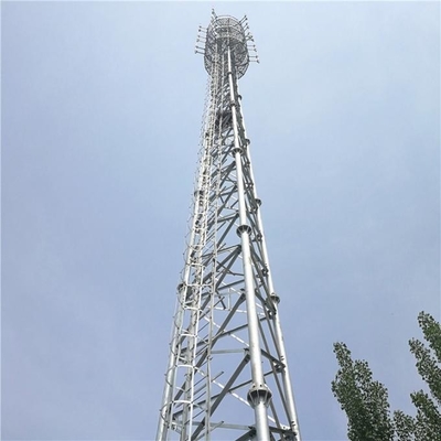 3 পায়ের 60m গ্যালভানাইজড অ্যাঙ্গেল স্টিল স্ব-সহায়ক টেলিকম টাওয়ার