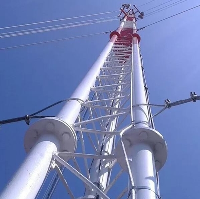 ইউটিলিটি পরিষেবার জন্য তিনটি টিউব 138kv টেলিস্কোপিক অ্যান্টেনা টাওয়ার
