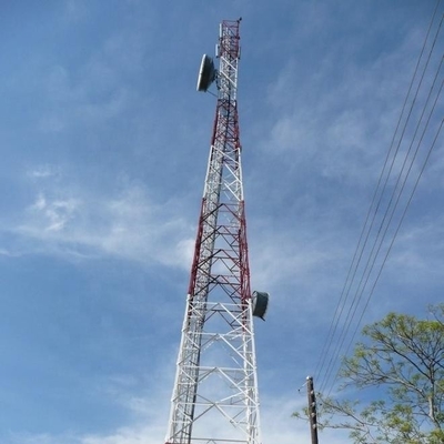 টেলিযোগাযোগ কোণ 50m মেটাল অ্যান্টেনা টাওয়ার Q420 প্যালিসেড বেড়া সহ