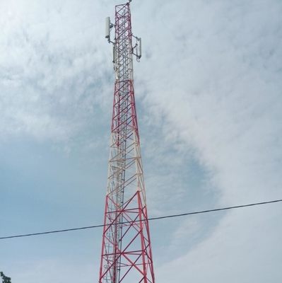 Sst কৌণিক 10 মিটার টেলিকমিউনিকেশন স্টিল টাওয়ার এভিয়েশন লাইট দিয়ে গ্যালভানাইজড