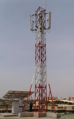 Gsm ছাদ বিদ্যুৎ 10m ইস্পাত অ্যান্টেনা টাওয়ার জালি