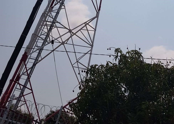 জিএসএম টেলিকমিউনিকেশন ল্যাটিস টাওয়ার ইস্পাত Q235B বিদ্যুৎ স্ব-সহায়ক