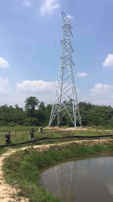 সাইট প্রজেক্ট ট্রান্সমিশন লাইন ইস্পাত টাওয়ার চার পায়ের বৈদ্যুতিক